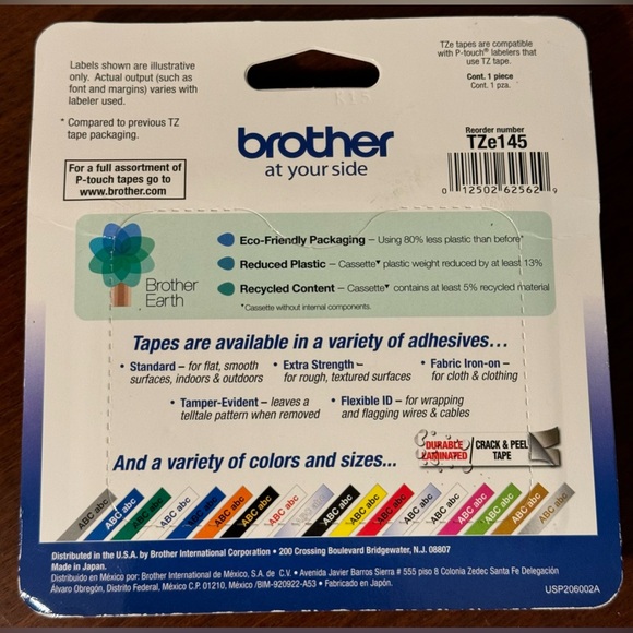 Brother Part# TZe-145 Label Tape (OEM) 3/4" White on Clear NEW
#brother #p-touch - Picture 2 of 2